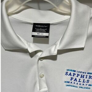 Nike‎ Golf Dri-FIT Polo Shirt Loews Sapphire Falls Resort White Large